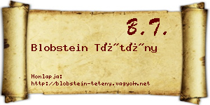Blobstein Tétény névjegykártya